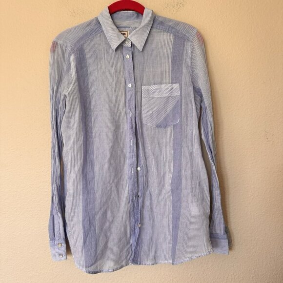 Express Tops - Express Boyfriend Shirt Size Small Womens Button Up Blue Striped Top